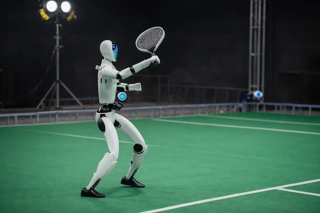 A consumer humanoid just learned to rally like a real tennis partner