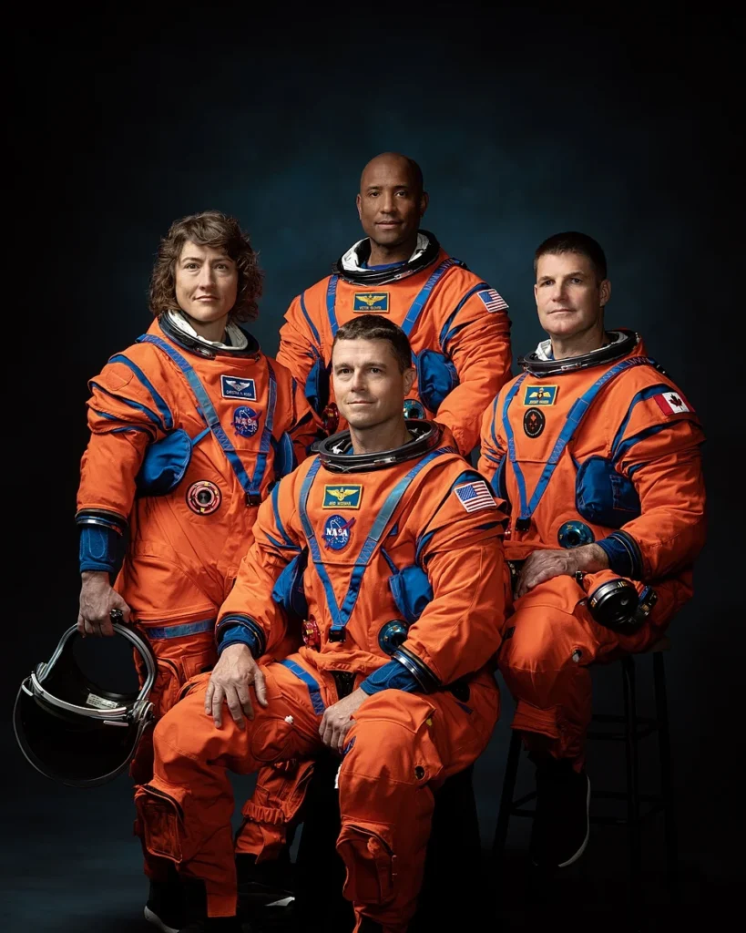 Official crew portrait, clockwise from left Koch, Glover, Hansen and Wiseman