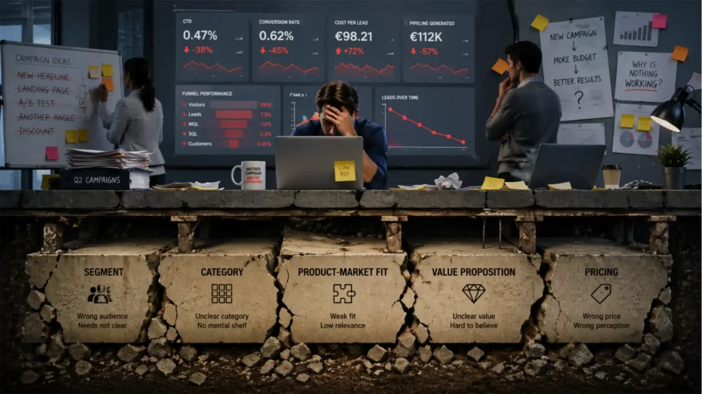 Positioning failure usually looks like a marketing problem first