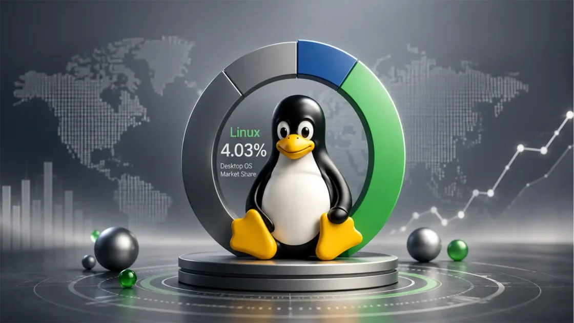 Linux is small on desktops and huge everywhere else