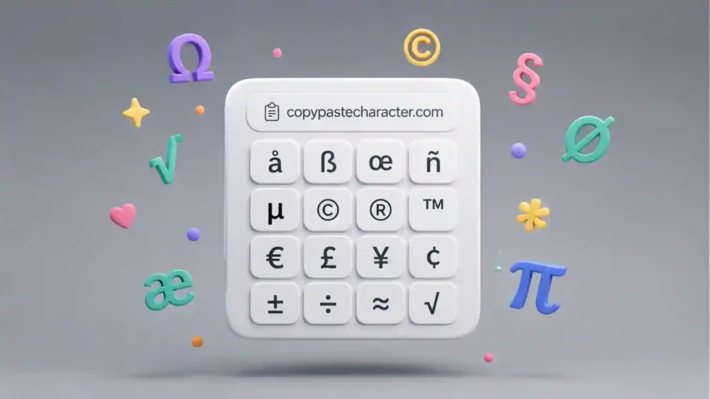 The internet drawer for characters your keyboard never shows