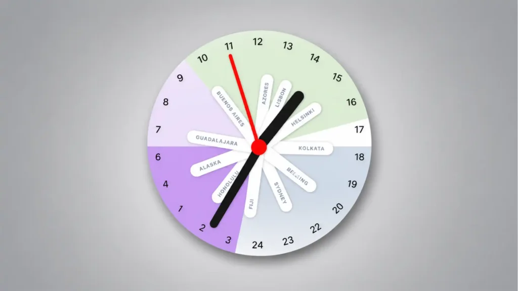Pole Clock turns global time into one clean circle