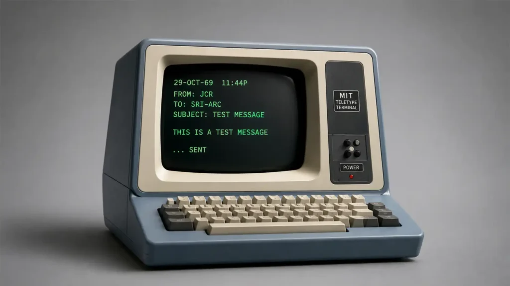 The first email was a message nobody saved