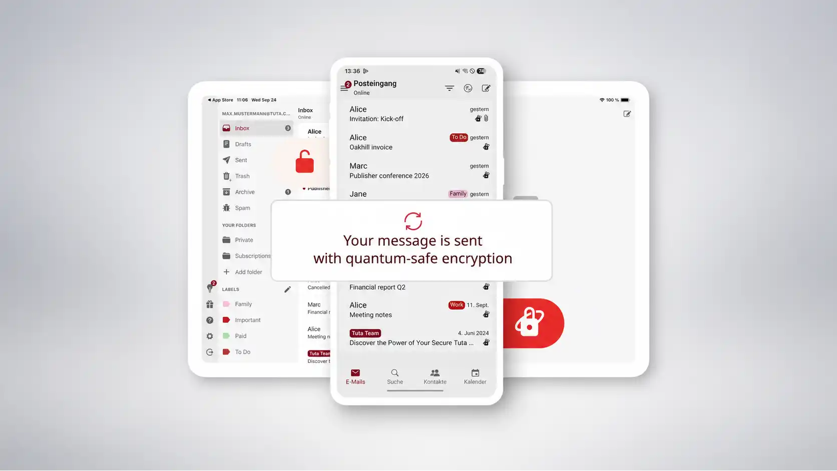 Tuta is a quantum-safe encrypted email service