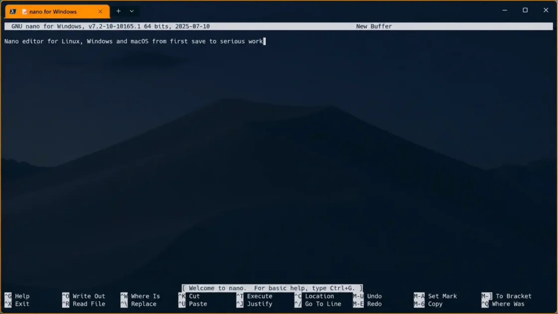 Nano editor for Linux, Windows and macOS from first save to serious work