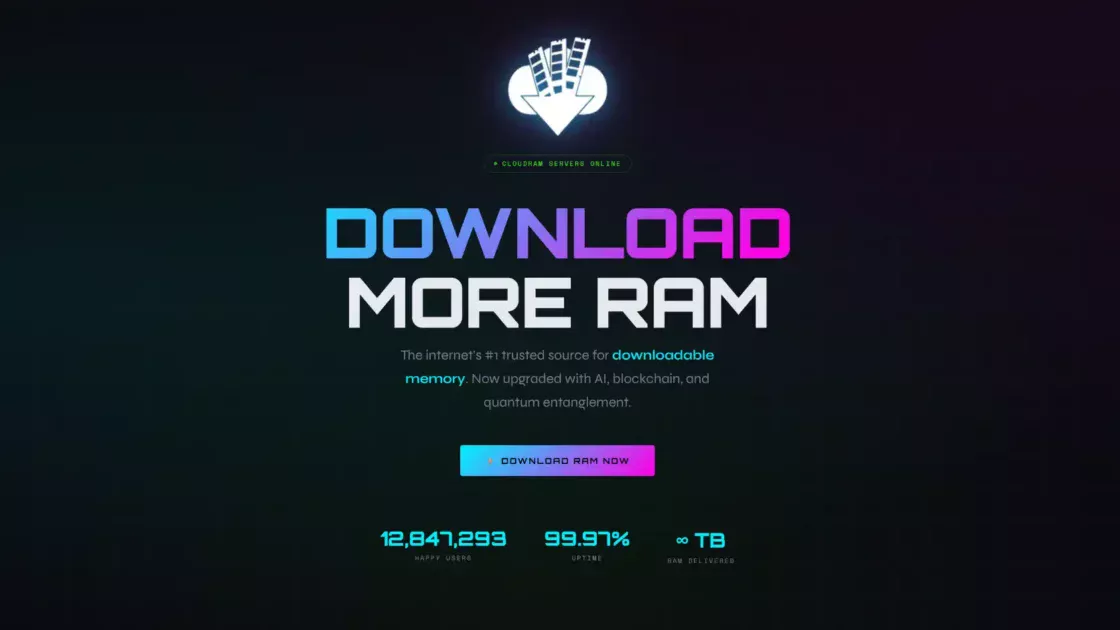 Download More RAM keeps updating the same perfect joke