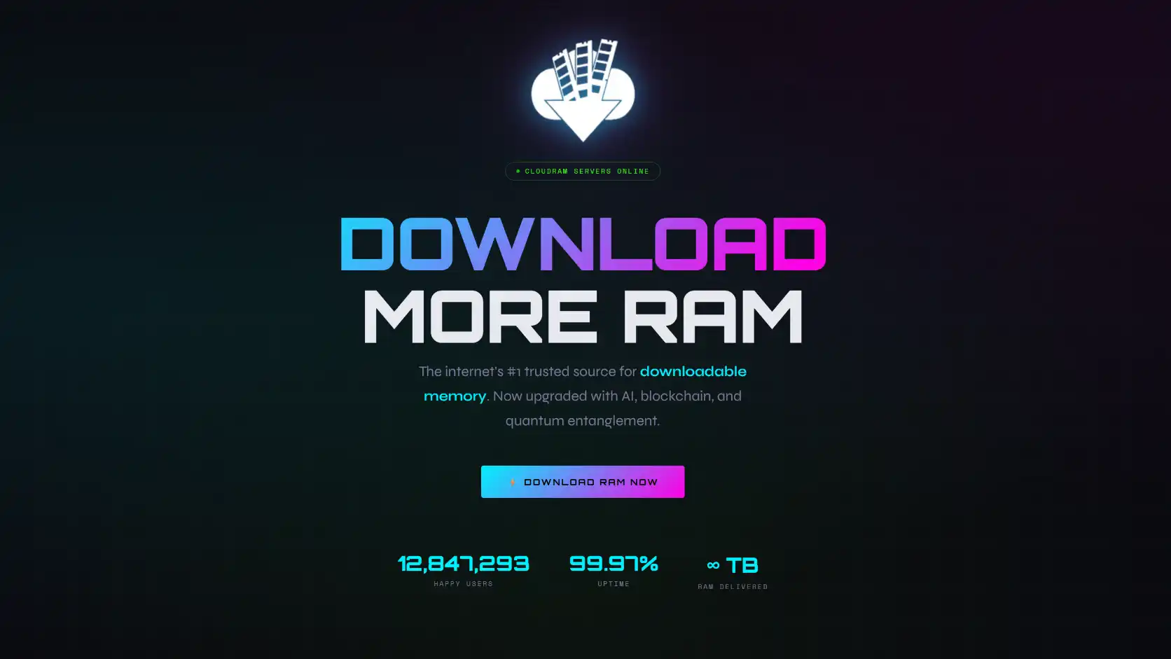 Download More RAM keeps updating the same perfect joke